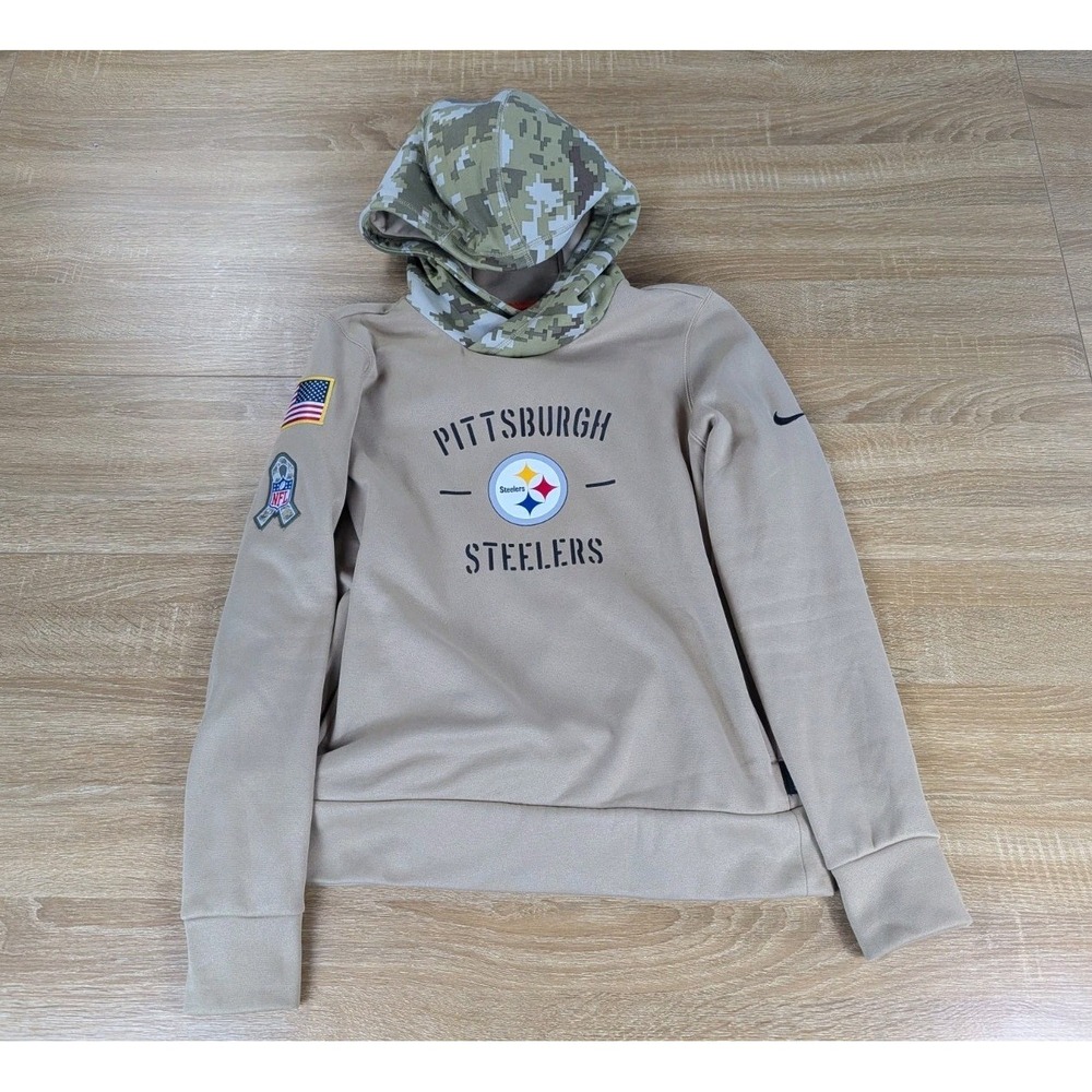 Pittsburgh Steelers Salute To Service Hoodie Mens Medium Nike Dri Fit On Field